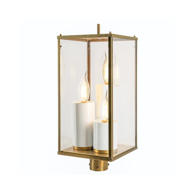 1152-AG-CL - Back Bay Outdoor Post Lantern Light - Aged Brass