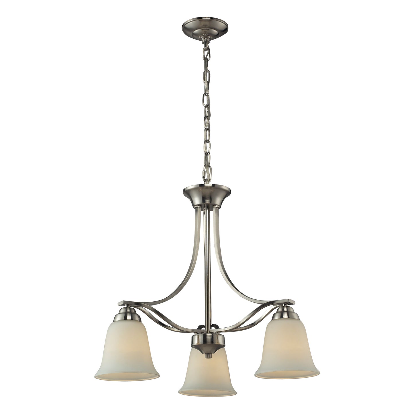 11522/3 - 3 Light Chandelier In Brushed Nickel