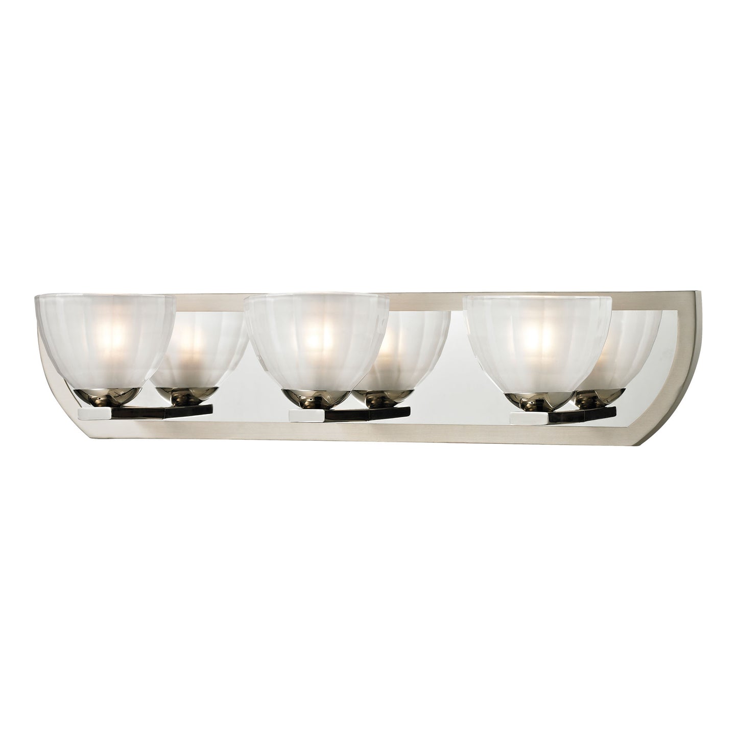 11597/3 - Sculptive Collection 3 light bath in Polished Nickel/Matte Nickel