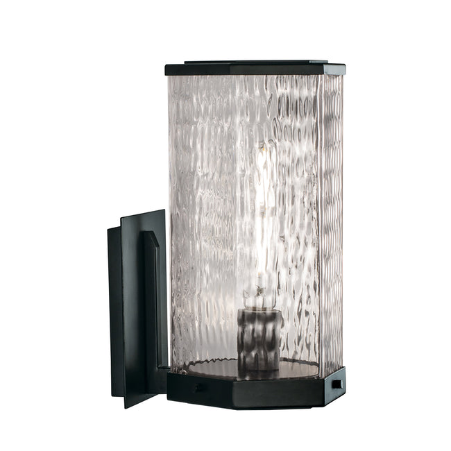 1176-MB-WAV - Polygon Outdoor Wall Mount Sconce - Matte Black