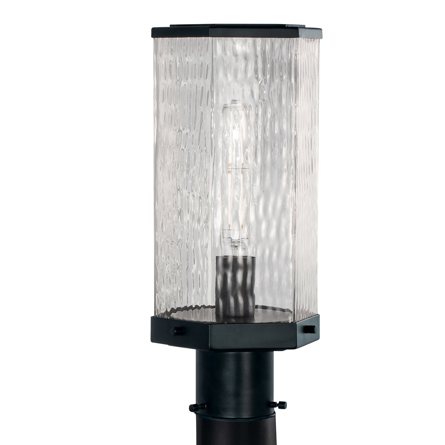 1177-MB-WAV - Polygon Outdoor Post Lantern Light - Matte Black