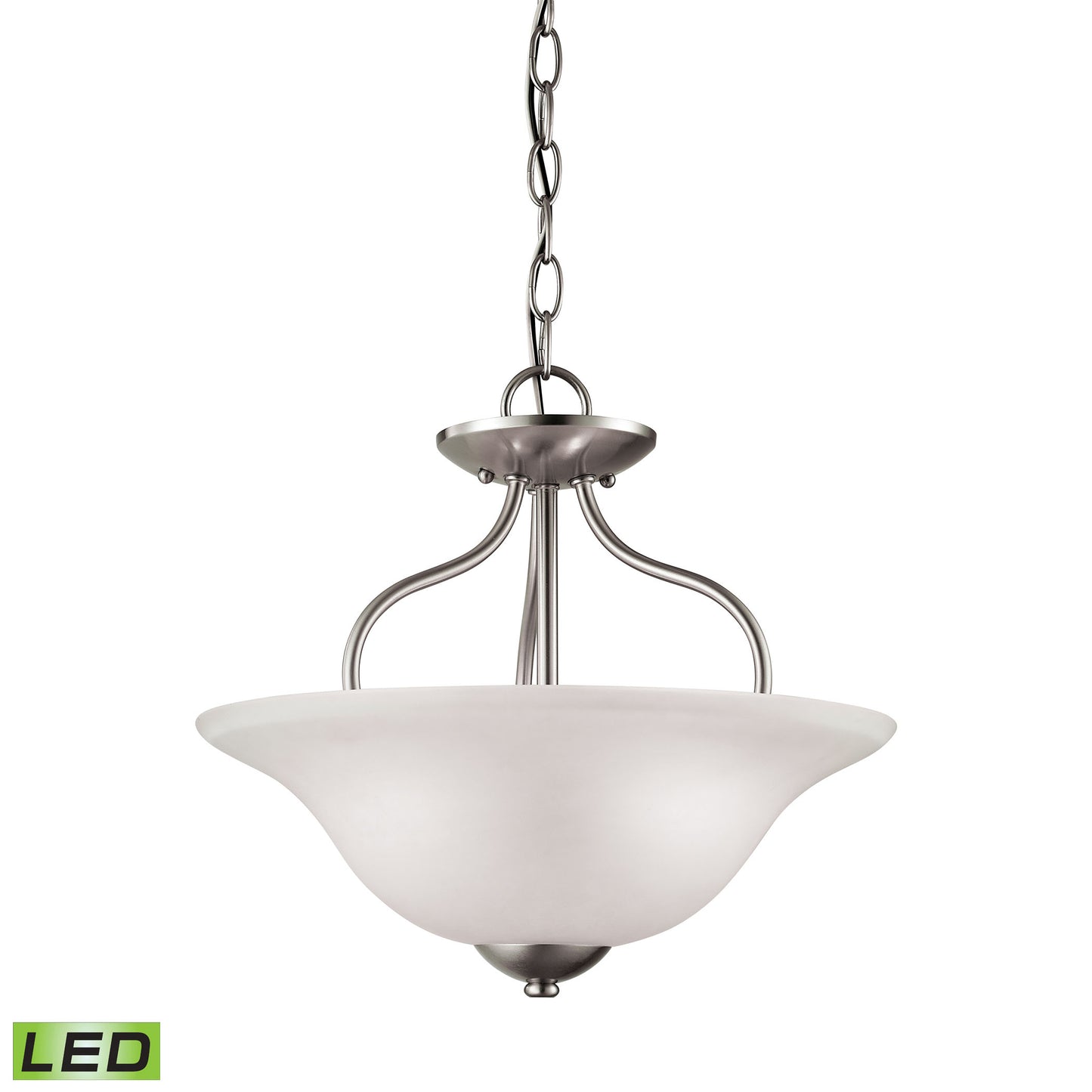 1202CS/20-LED - Conway 15'' Wide 2-Light Semi Flush Mount - Brushed Nickel