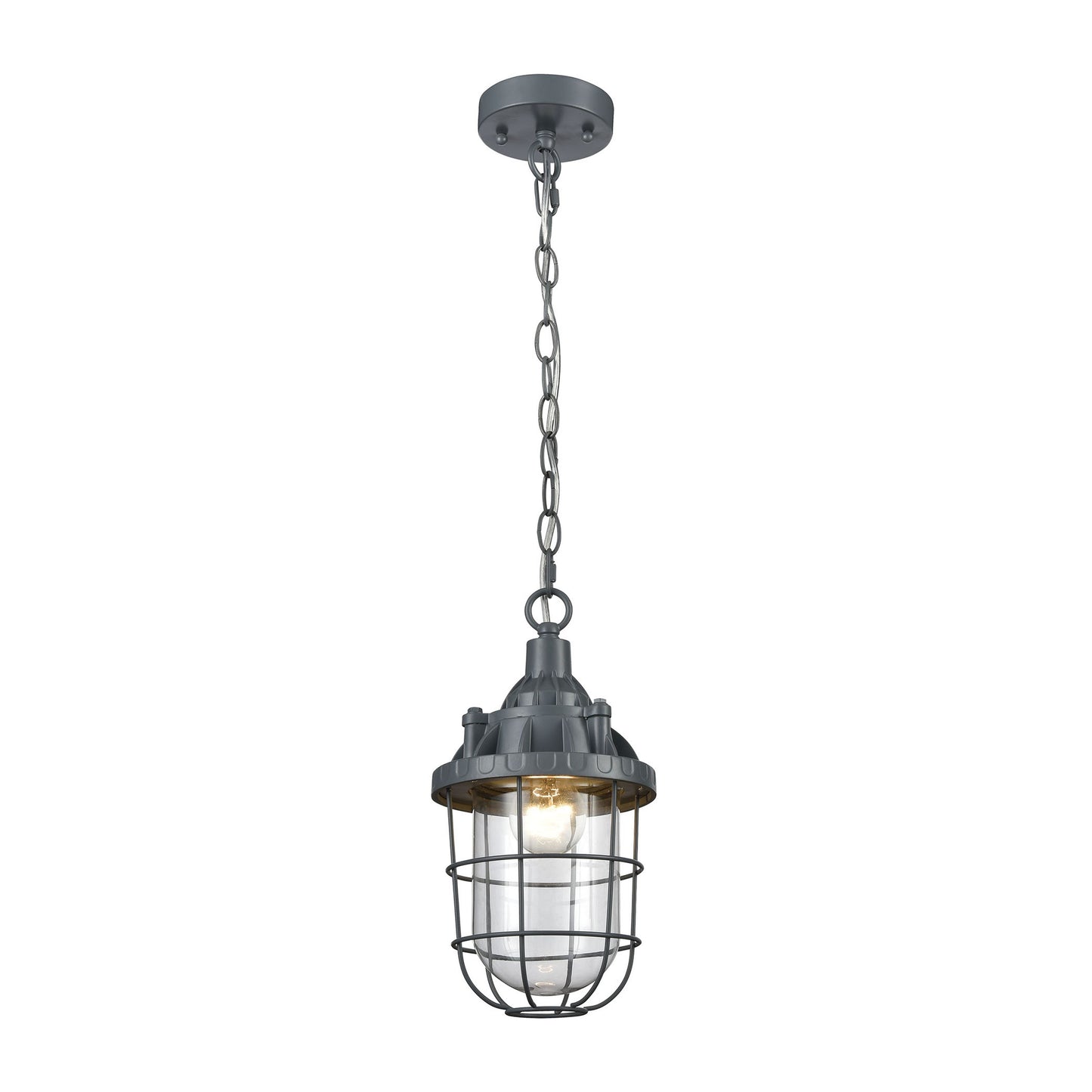 1223-004 - Steel Trap 6'' Wide 1-Light Mini Pendant - Gray