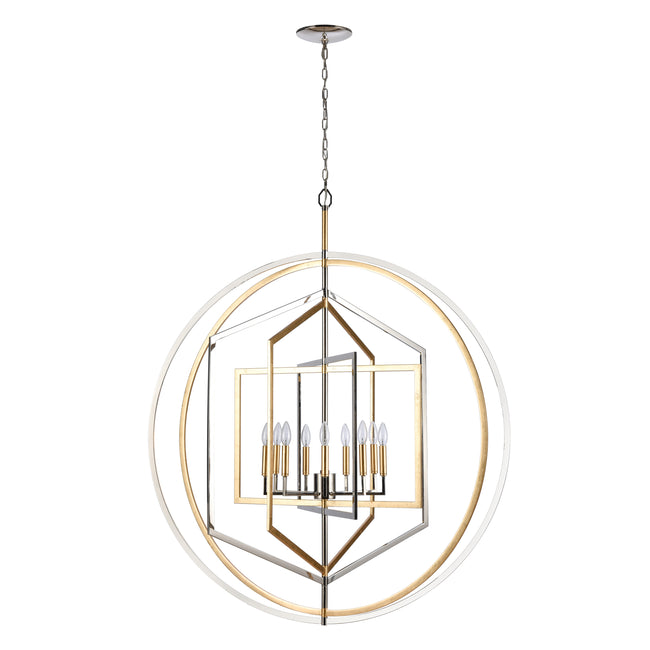 12265/9 - Geosphere 46'' Wide 9-Light Chandelier - Polished Nickel