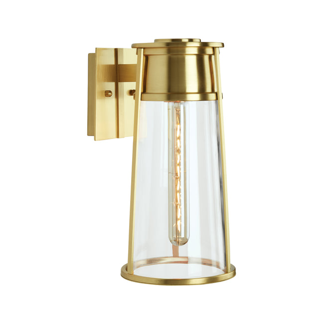 1245-SB-CL - Cone Outdoor Wall Light - Satin Brass