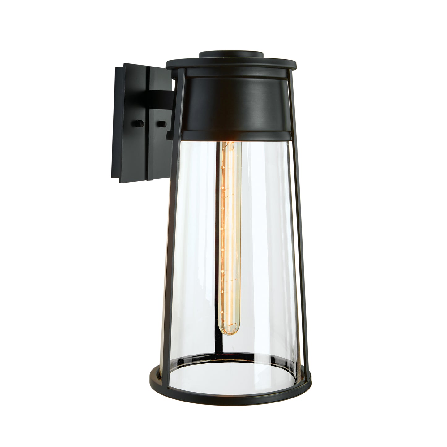 1246-MB-CL - Cone Outdoor Wall Light - Matte Black