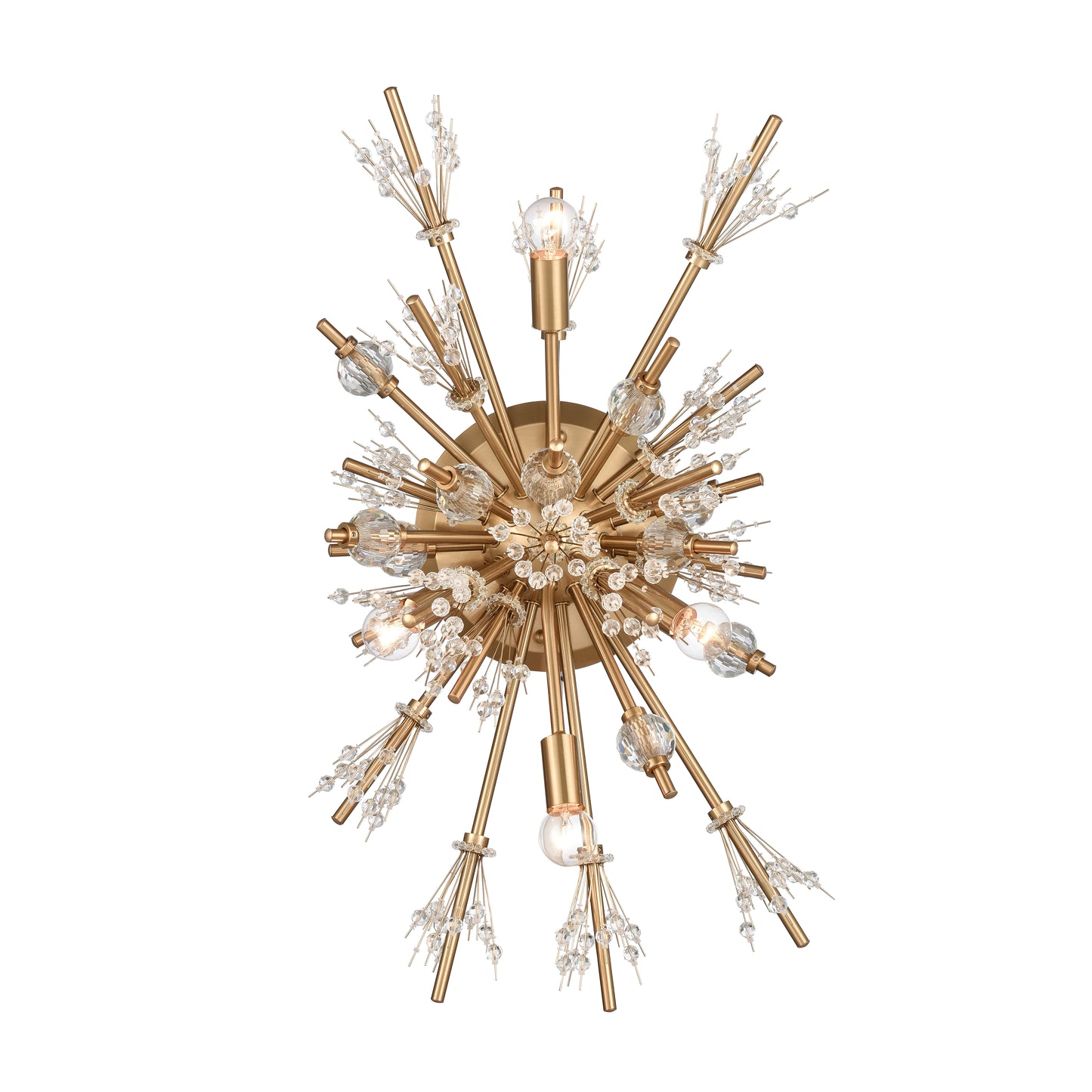 12763/4 - Starburst 26'' High 4-Light Sconce - Satin Brass