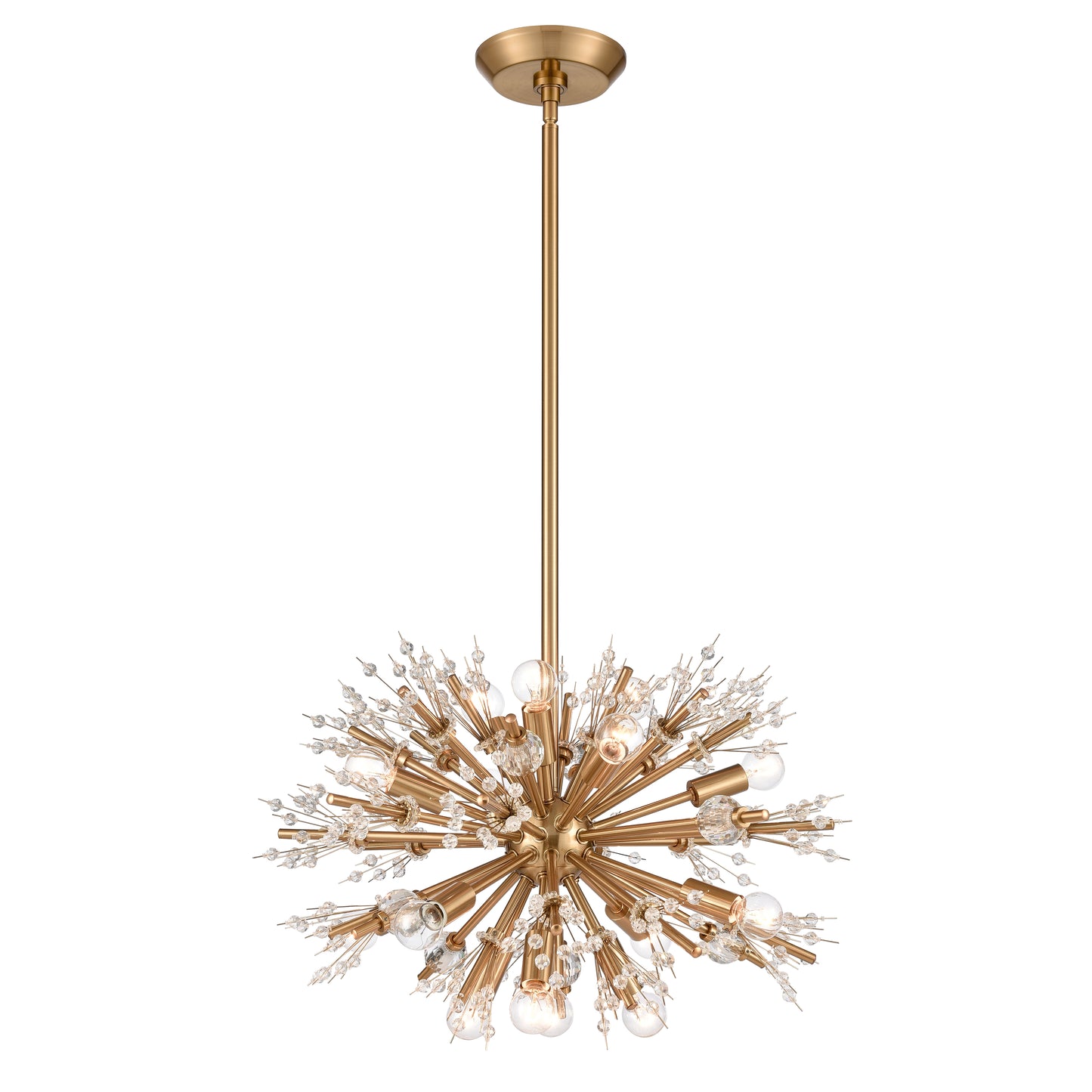 12765/15 - Starburst 20'' Wide 15-Light Chandelier - Satin Brass