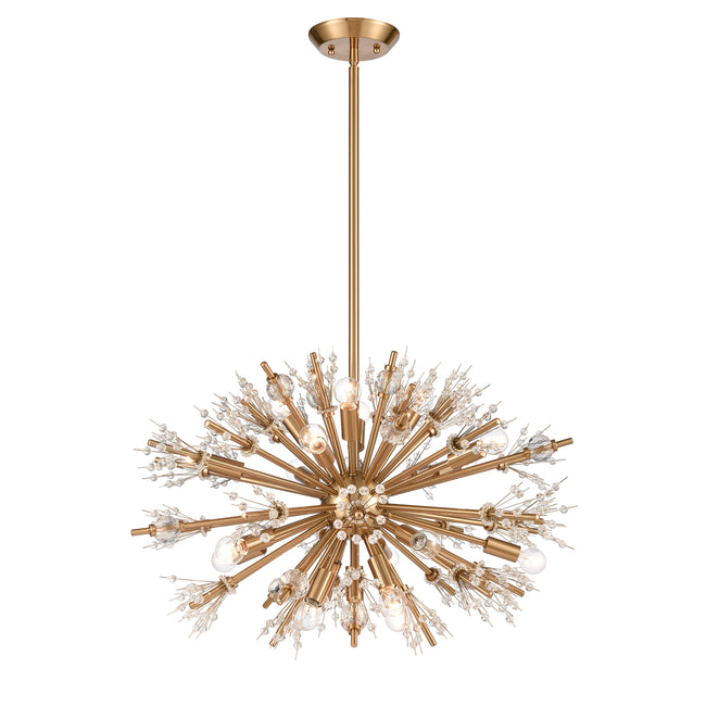 12766/19 - Starburst 26'' Wide 19-Light Chandelier - Satin Brass