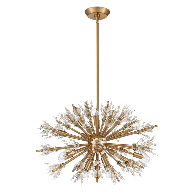 12766/19 - Starburst 26'' Wide 19-Light Chandelier - Satin Brass