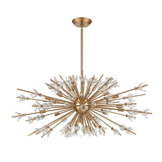 12768/29 - Starburst 48'' Wide 29-Light Chandelier - Satin Brass