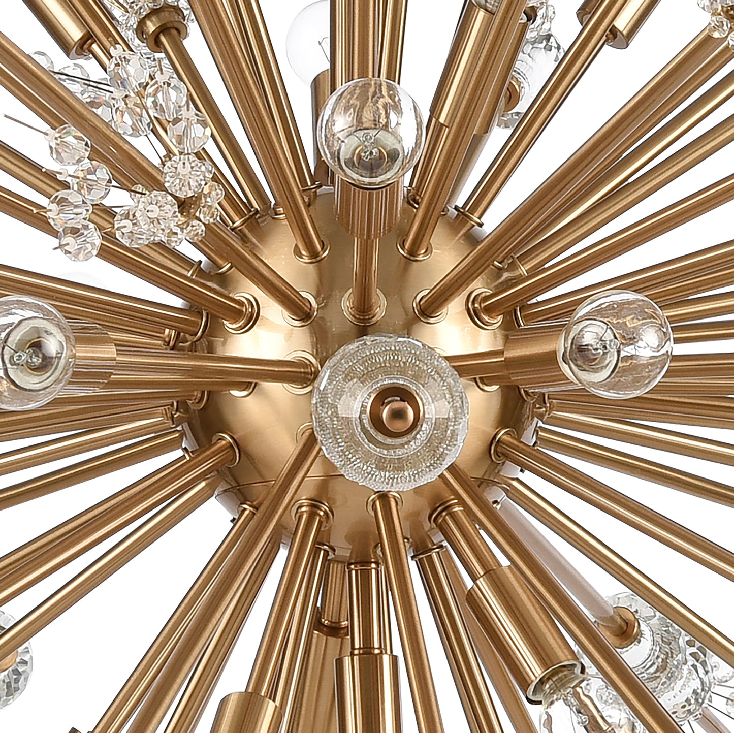 12768/29 - Starburst 48'' Wide 29-Light Chandelier - Satin Brass