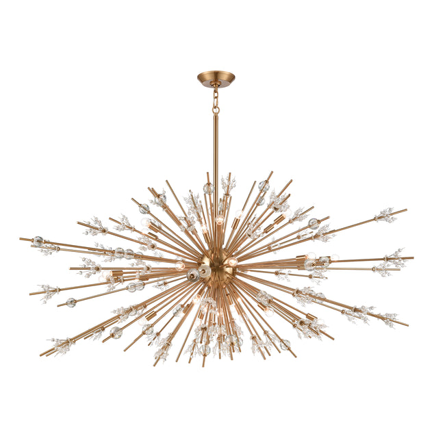 12769/31 - Starburst 72'' Wide 31-Light Chandelier - Satin Brass