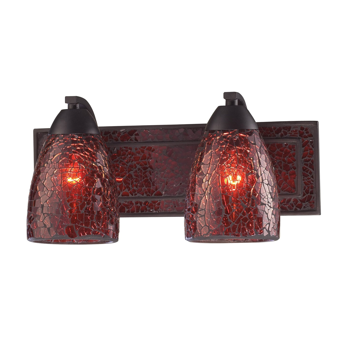 1301-2RST-RDC - Elegant Bath 14'' Wide 2-Light Vanity Light - Rust