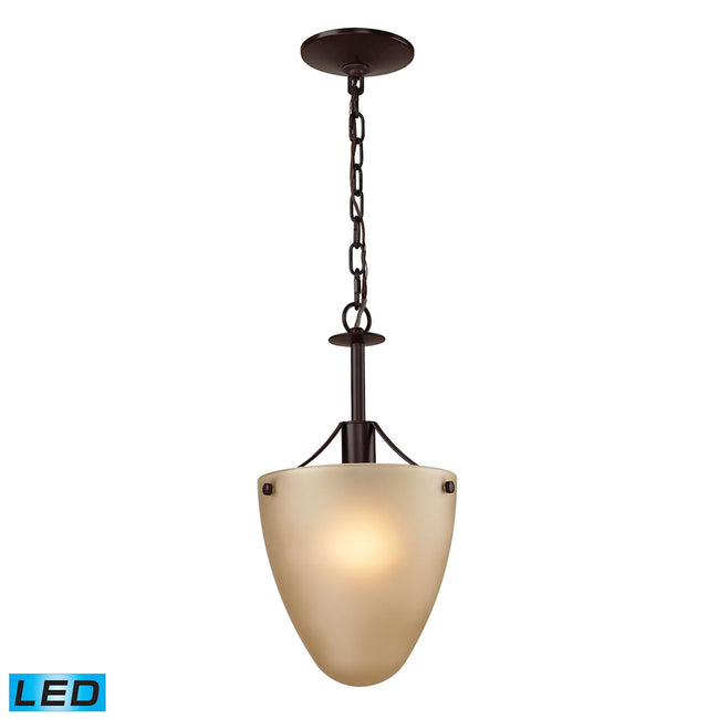 1301CS/10-LED - Jackson 1-Light Semi Flush in Oil Rubbed Bronze with Light Amber Glass - Includes LE