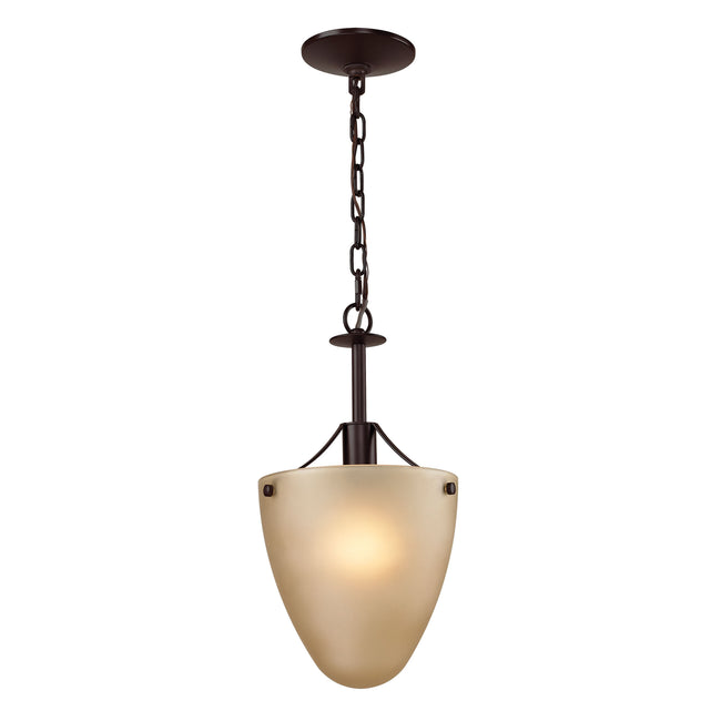 1301CS/10 - Jackson 1-Light Convertible in Oil Rubbed Bronze with Light Amber Glass