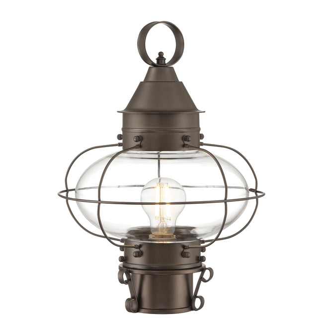 1321-BR-CL - Cottage Onion Outdoor Post Lantern - Bronze with Clear Glass