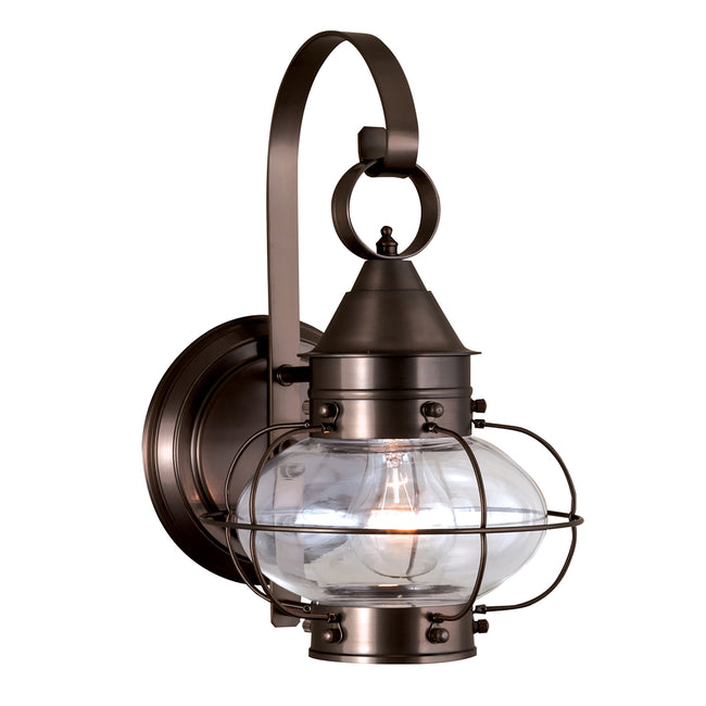 1323-BR-CL - Cottage Onion Outdoor Wall Light - Bronze with Clear Glass