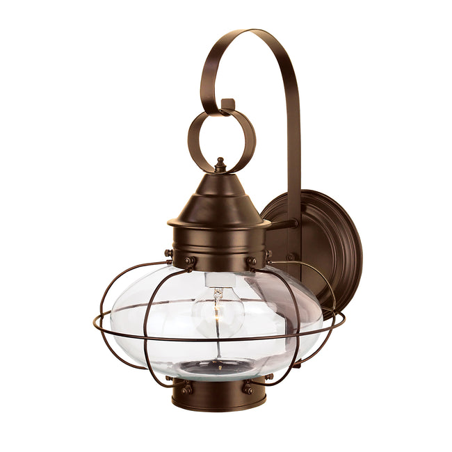 1324-BR-CL - Cottage Onion Outdoor Wall Light - Bronze with Clear Glass