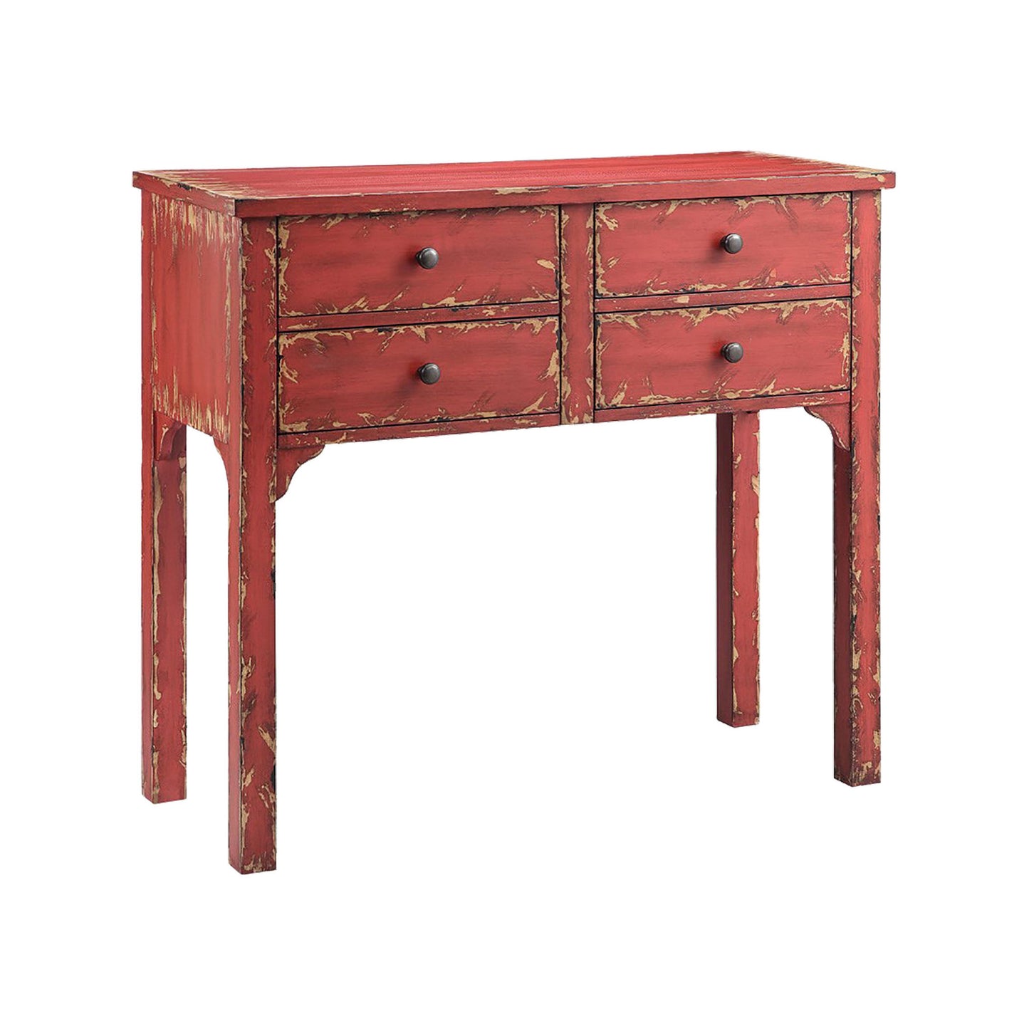 13370 - Wilber 4-Drawer Console - Brick Red