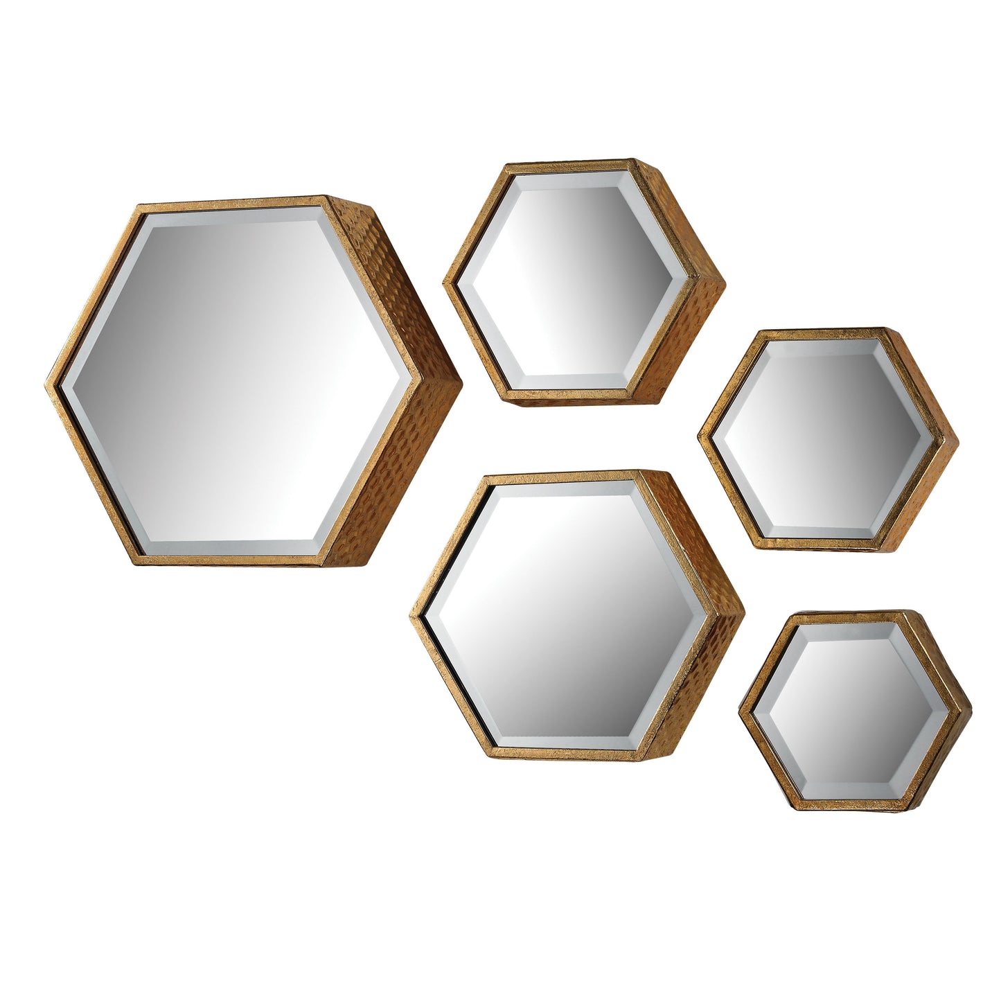 138-170/S5 - Hexagonal Wall Mirror - Set of 5