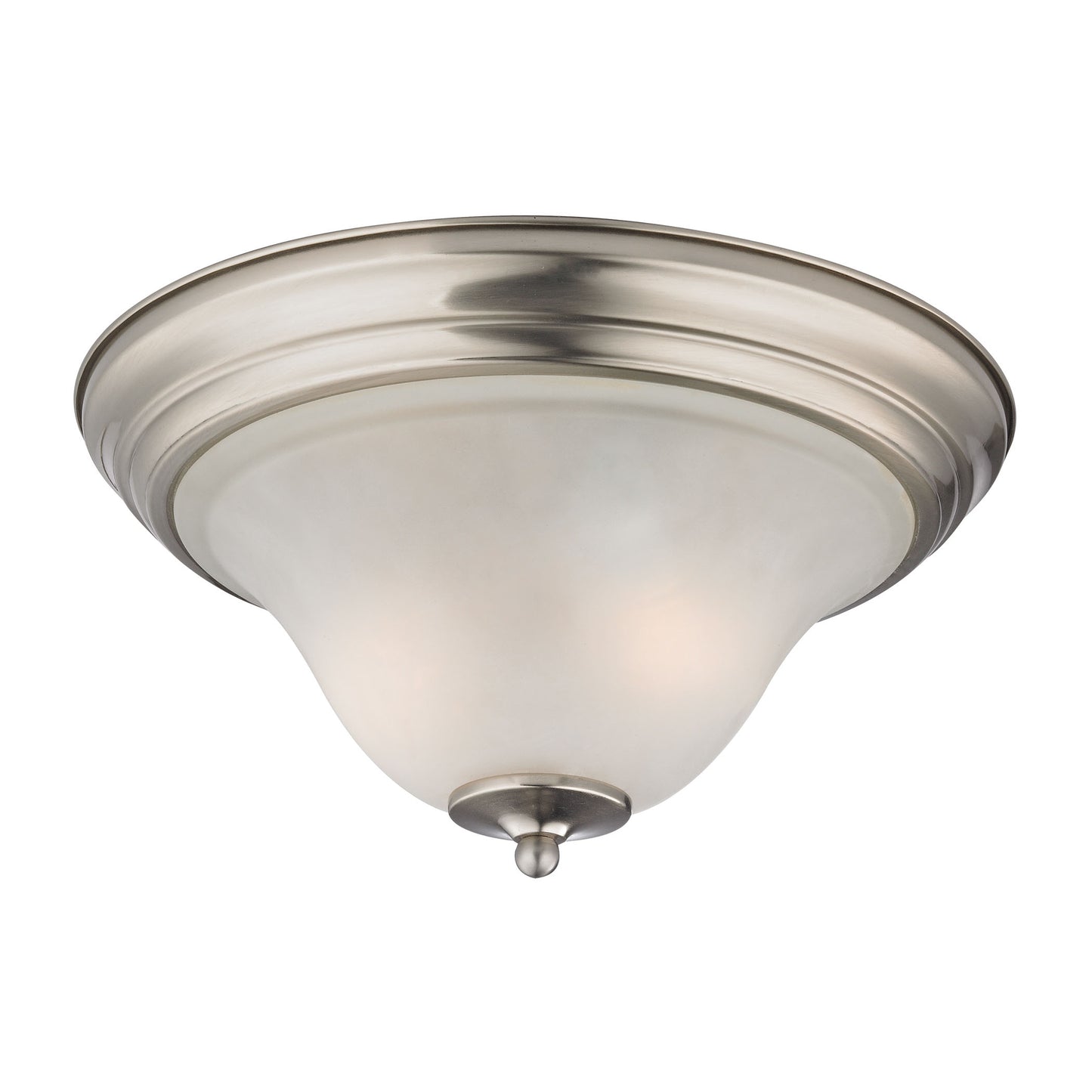 1402FM/20 - Kingston 2-Light Flush Mount in Brushed Nickel with White Glass