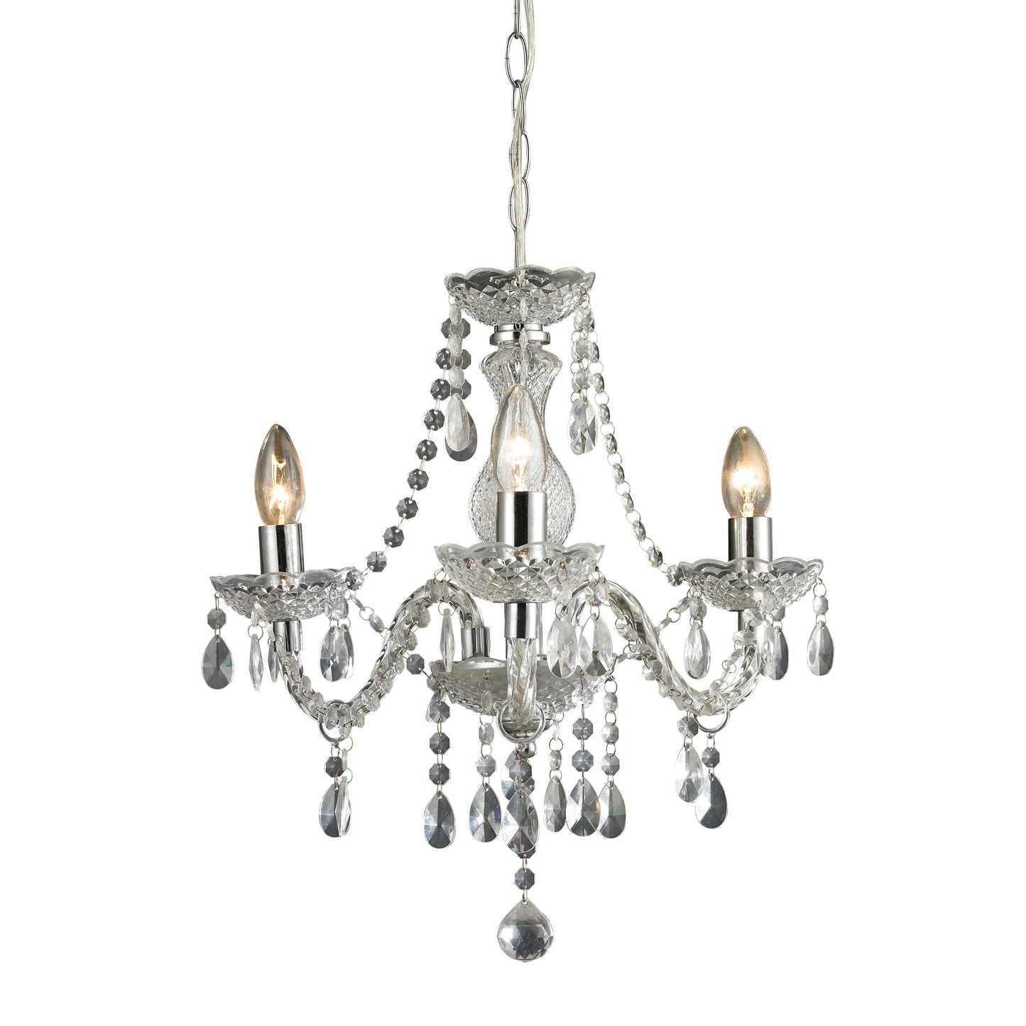 144-015 - Theatre 16'' Wide 3-Light Chandelier - Clear