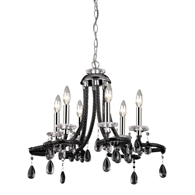 144-030 - 6-Light Mini Chandelier in Black Acrylic