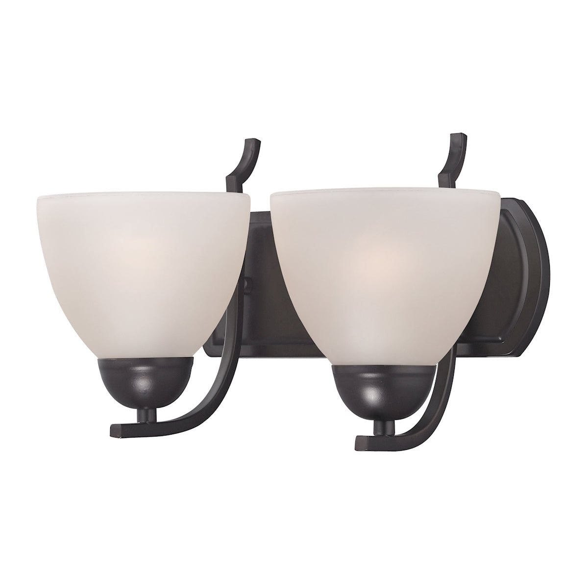 1452BB/10 - Kingston 2-Light Vanity Light in Oil Rubbed Bronze with White Glass