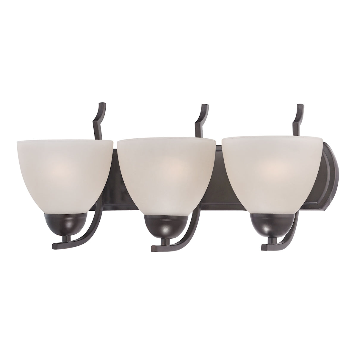 1453BB/10 - Kingston 3-Light Vanity Light in Oil Rubbed Bronze with White Glass