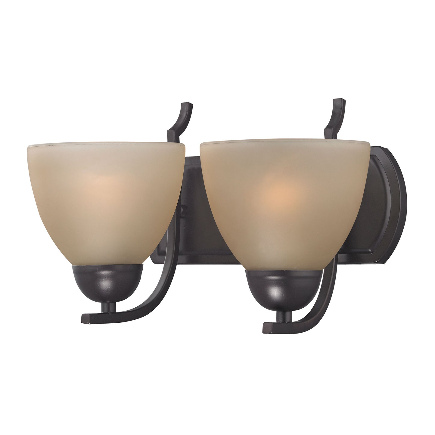 1462BB/10 - Kingston 2-Light Vanity Light in Oil Rubbed Bronze with Cafe Tint Glass