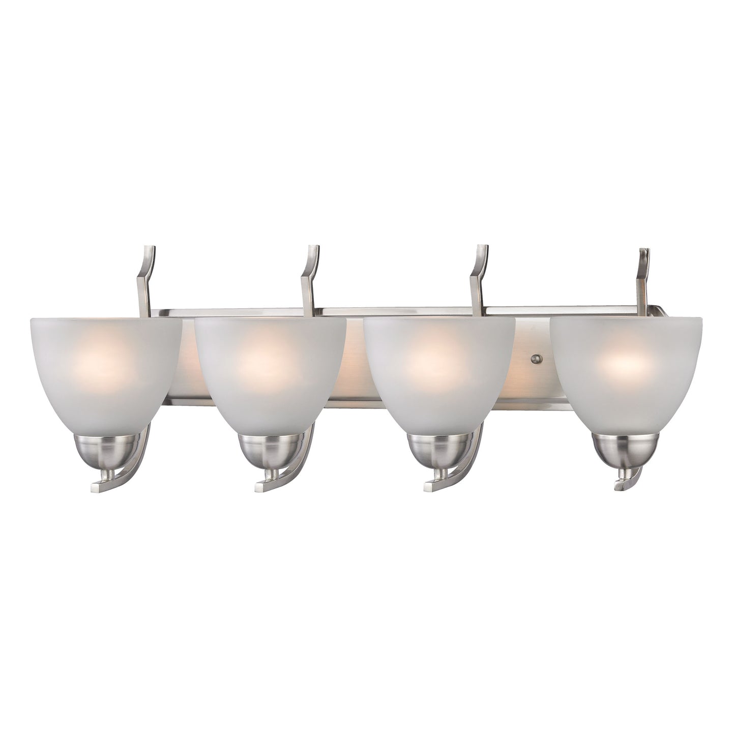 1464BB/20 - Kingston 4-Light Vanity Light in Brushed Nickel with White Glass