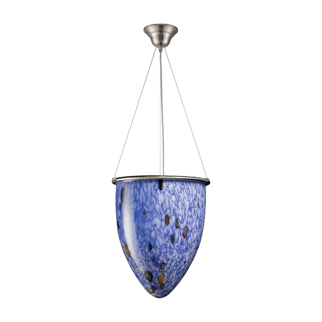 150-1BL - Uovo 14'' Wide 1-Light Pendant - Satin Nickel