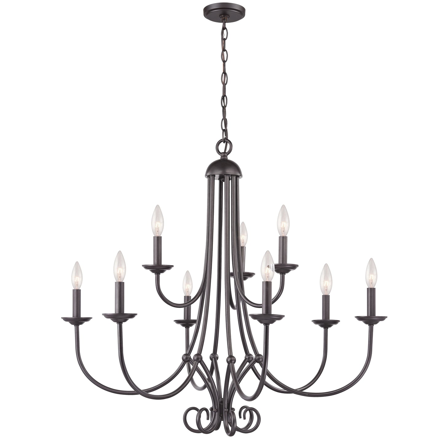 1509CH/10 - Williamsport 34'' Wide 9-Light Chandelier - Oil Rubbed Bronze