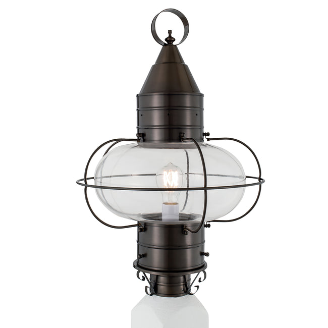 1510-BR-CL - Classic Onion Outdoor Post Light - Bronze with Clear Glass