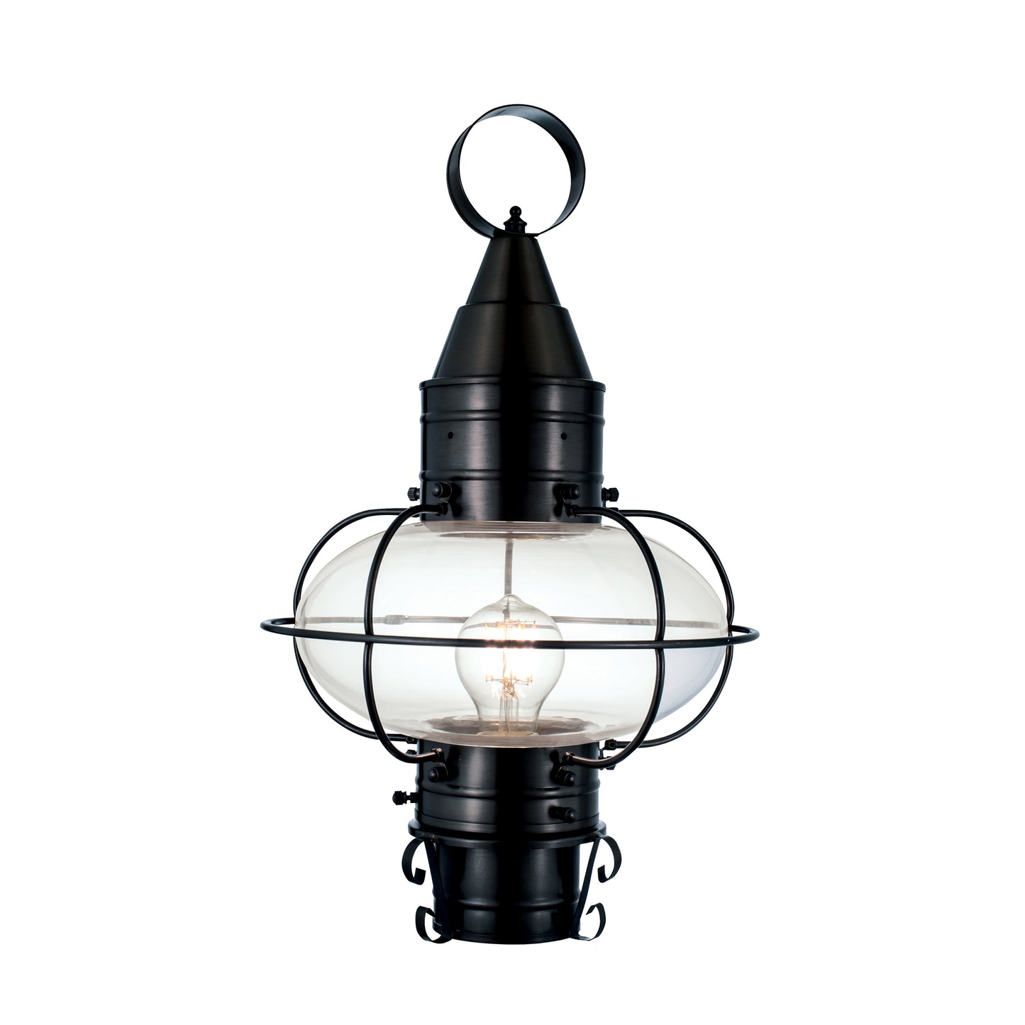 1511-BL-CL - Classic Onion Outdoor Post Light - Black with Clear Glass