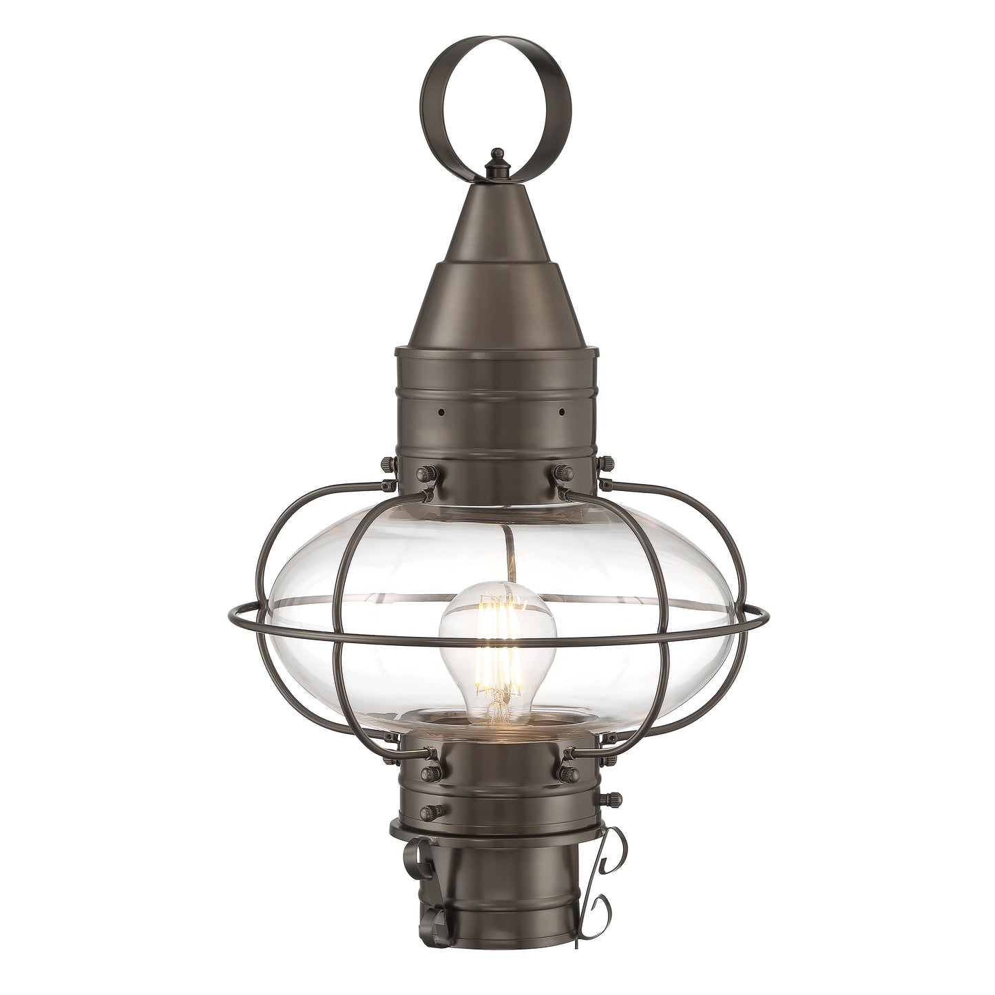 1511-BR-CL - Classic Onion Outdoor Post Light - Bronze with Clear Glass