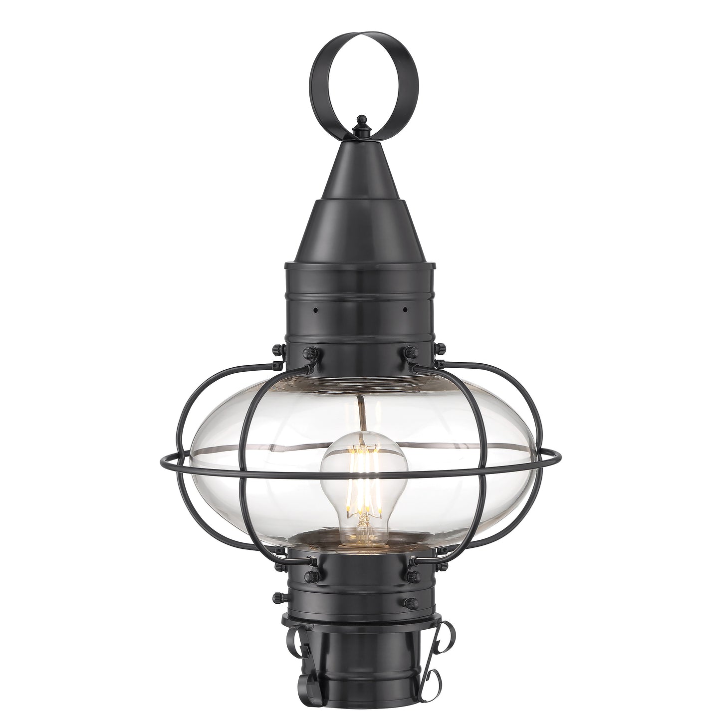 1511-GM-CL - Classic Onion Outdoor Post Light - Gun Metal with Clear Glass