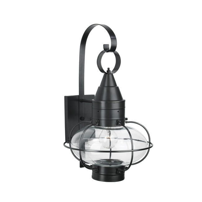 1512-BL-CL - Classic Onion Outdoor Wall Light - Black with Clear Glass