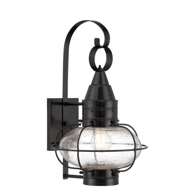 1512-BL-SE - Classic Onion Outdoor Wall Light - Black with Seeded Glass