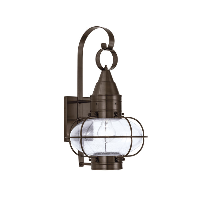 1512-BR-SE - Classic Onion Outdoor Wall Light - Bronze with Seeded Glass