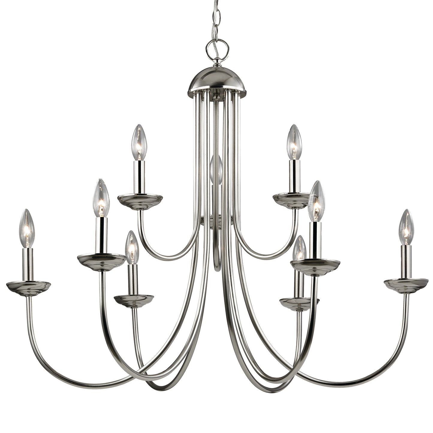 1529CH/20 - Williamsport 34'' Wide 9-Light Chandelier - Brushed Nickel