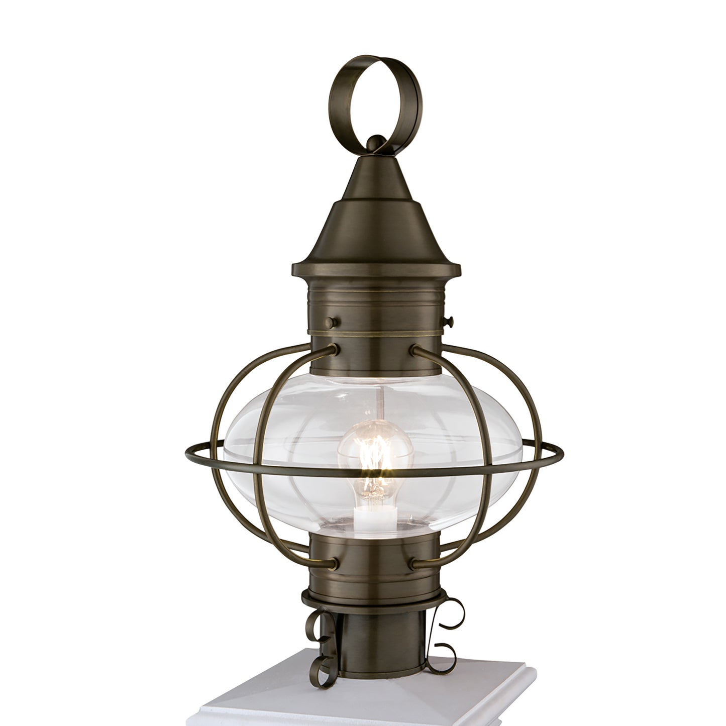 1611-SI-CL - Classic Onion Outdoor Post Lantern - Sienna with Clear Glass