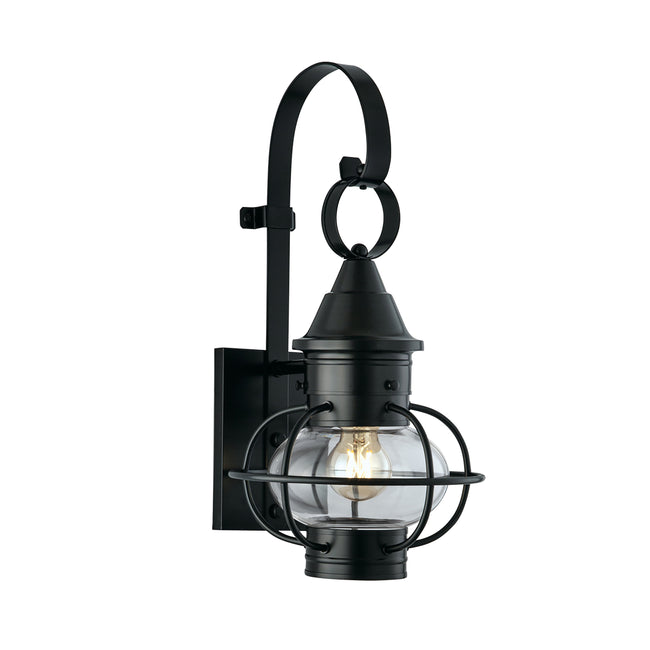 1613-BL-CL - Classic Onion Outdoor Wall Light - Black With Clear Glass