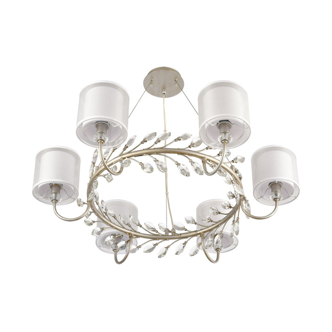 16285/6 - Asbury 34'' Wide 6-Light Chandelier - Aged Silver