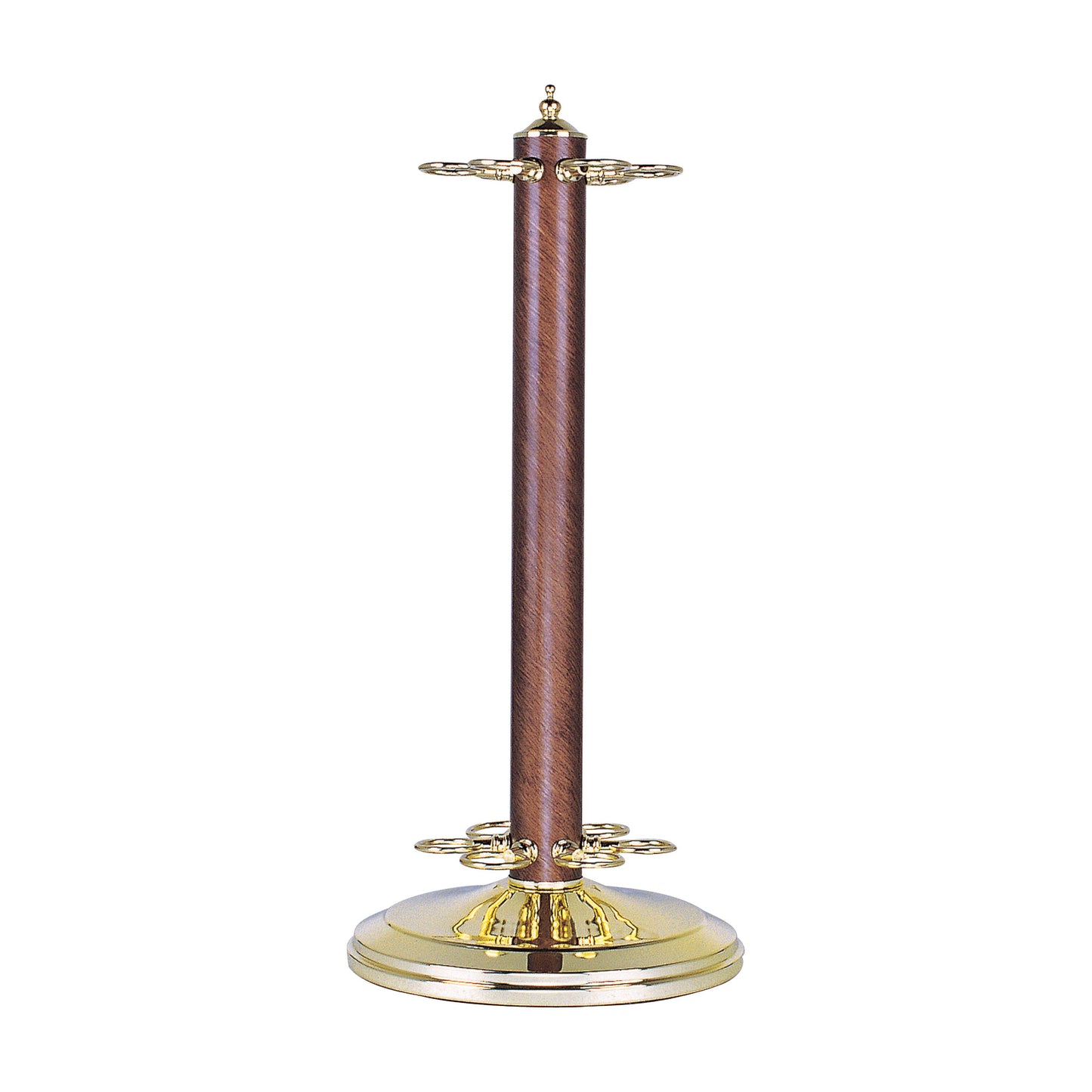 169-PBW - CASUAL TRADITIONS CUE STAND POL BRASS/GREEN FINISH