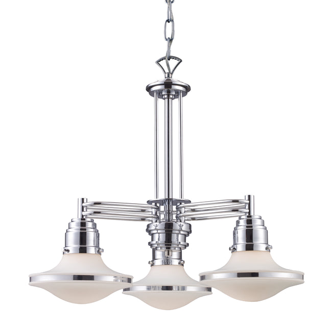 17055/3 - Retrospective 3-Light Chandelier in Polished Chrome