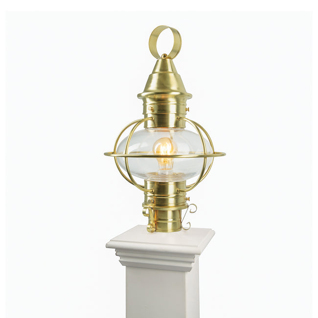 1711-SB-CL - American Onion Outdoor Post Light - Satin Brass