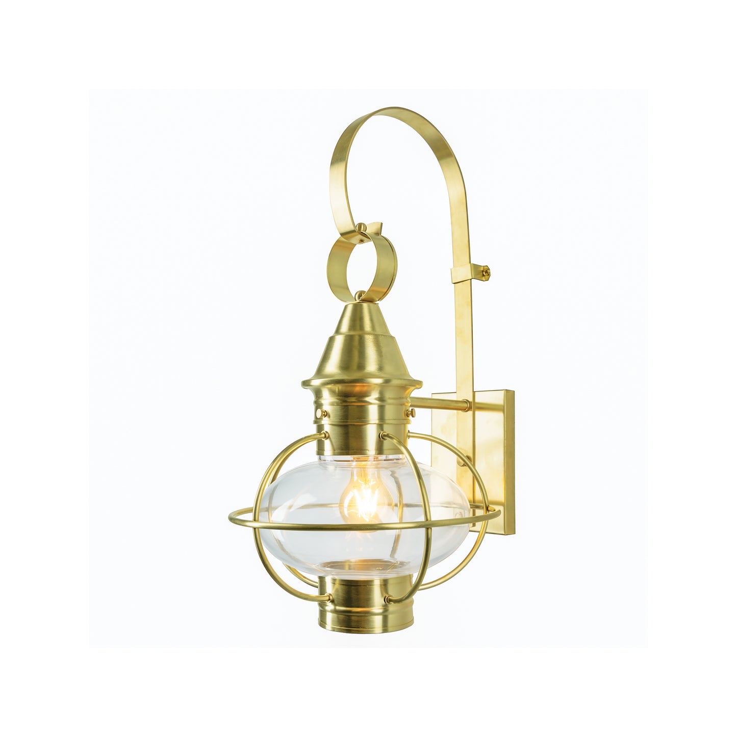 1712-SB-CL - American Onion Outdoor Wall Light - Satin Brass