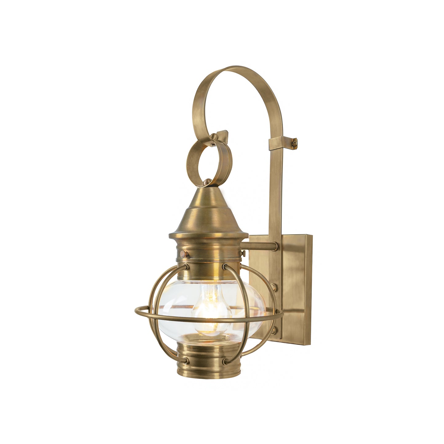 1713-AG-CL - American Onion Outdoor Wall Light - Aged Brass